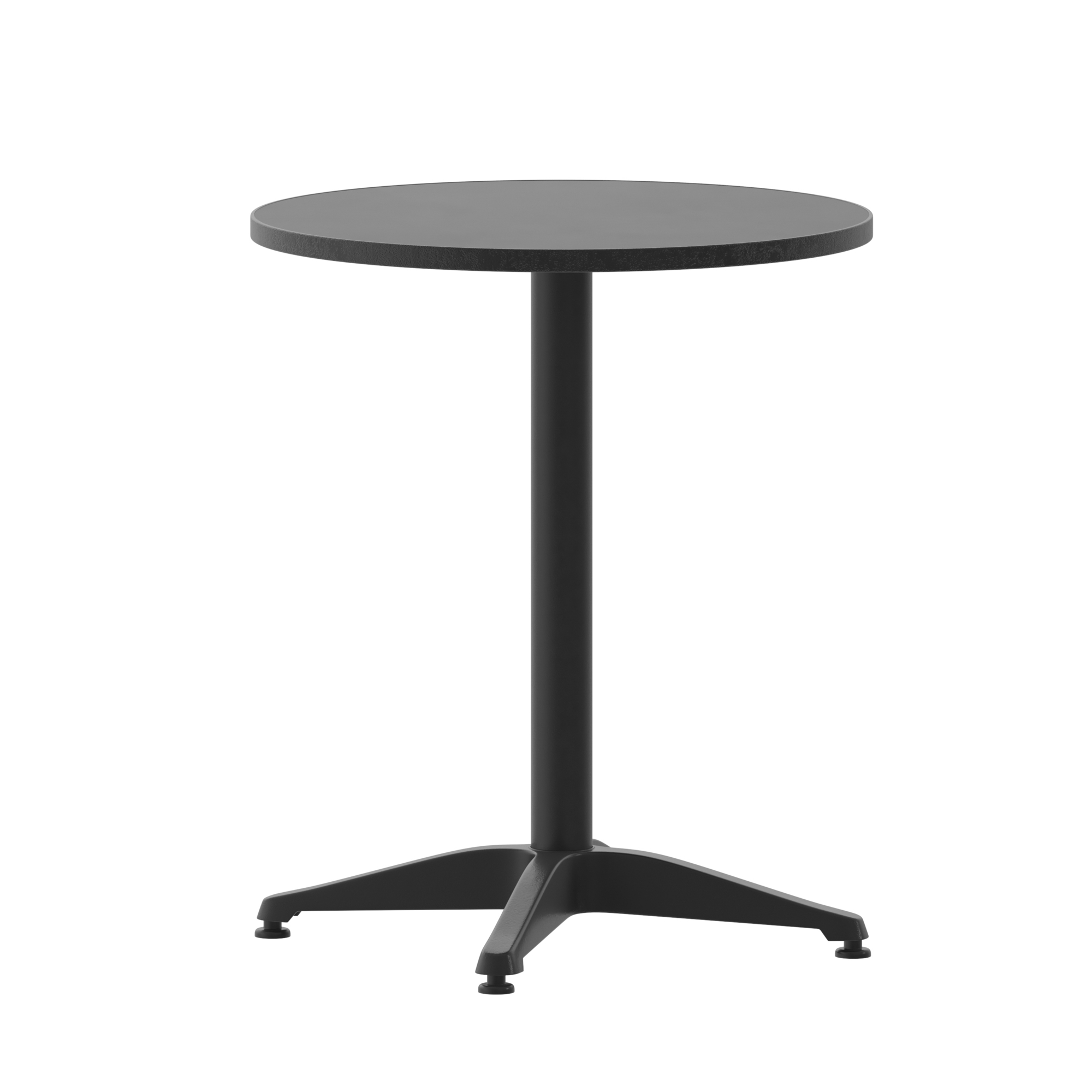 Flash Furniture, 23.5RD Black Metal Indoor-Outdoor Table w/ Base, Table Shape Round, Primary Color Black, Height 27.5 in, Model# TLH0521BK